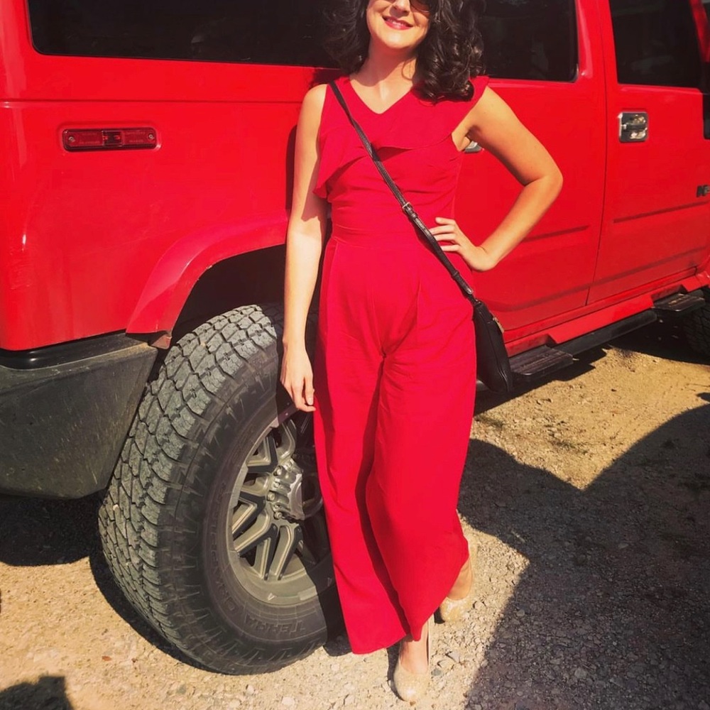 Girly Red Jumpsuit women size small